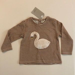 Zara Baby Striped Swan Shirt